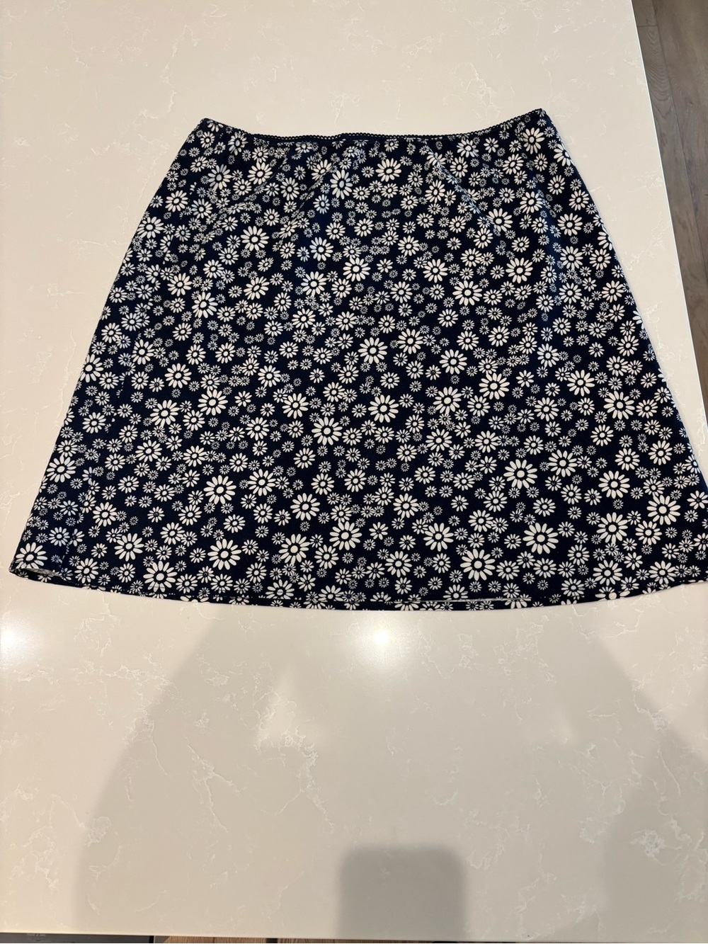 GAP Navy Skater Skirt with White Daisy Print